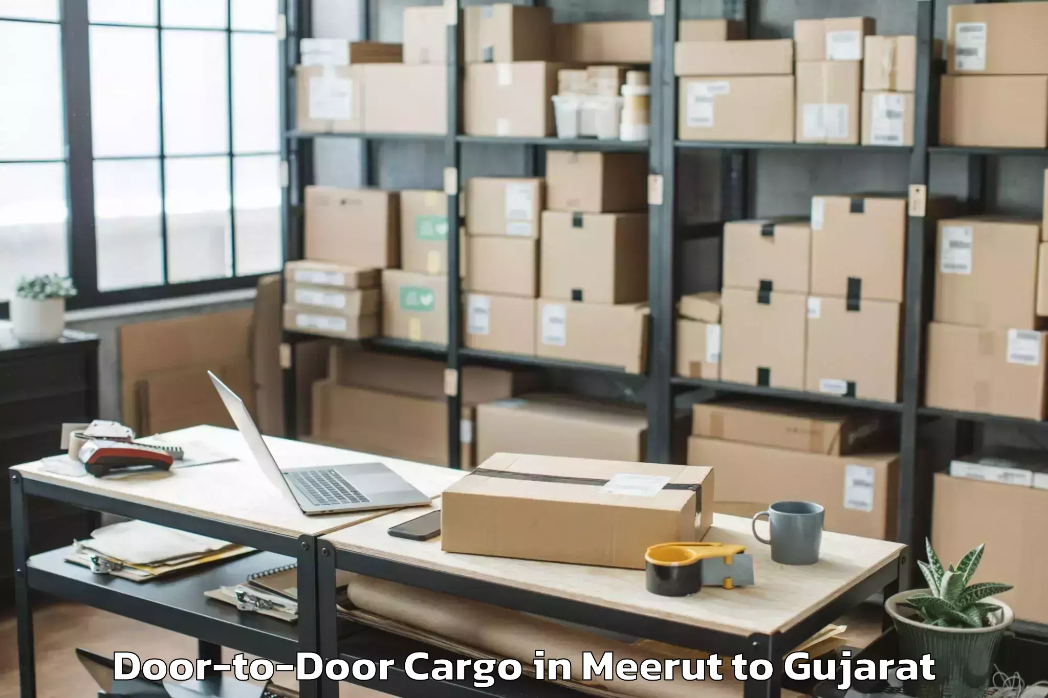 Affordable Meerut to Jasdan Door To Door Cargo